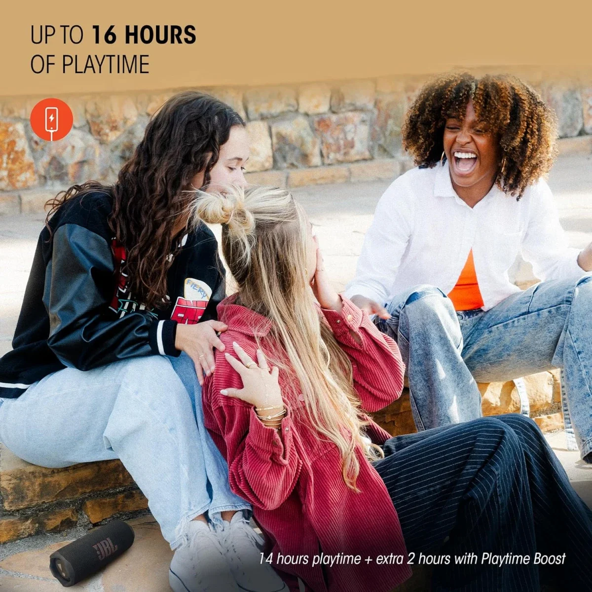 سماعة JBL Flip 7 محمولة بتقنية Bluetooth 5.4 بقدرة 25 واط RMS باللون الأبيض - Thumbnail 3