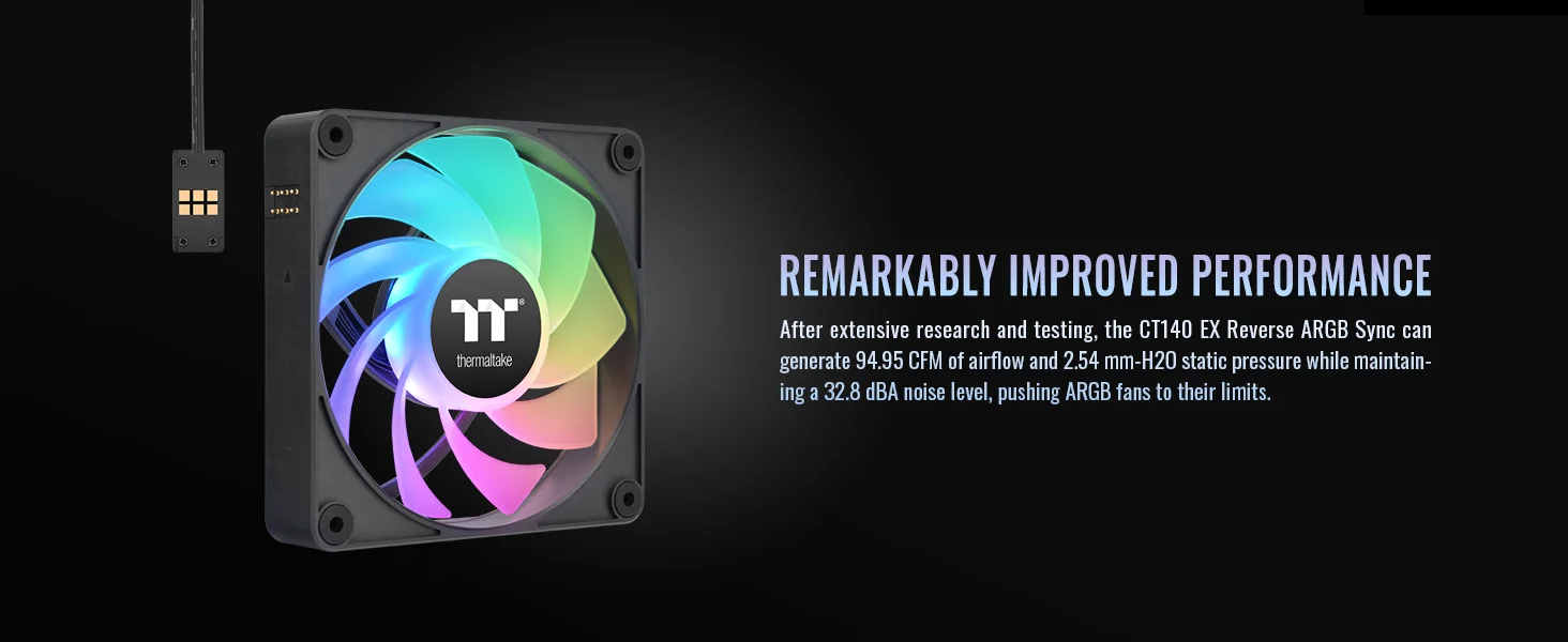 مروحة تبريد PC Thermaltake CT140 EX ARGB Reverse ثلاثية 140 مم - Thumbnail 10