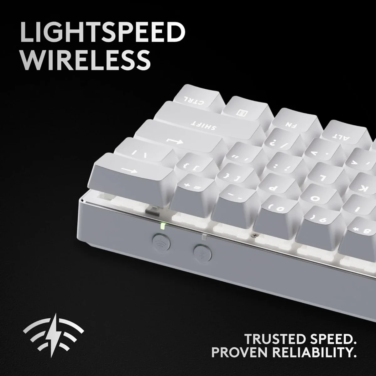 لوحة مفاتيح ألعاب Logitech G PRO X 60 LIGHTSPEED ميكانيكية لاسلكية 60% باللون الأبيض - Thumbnail 3