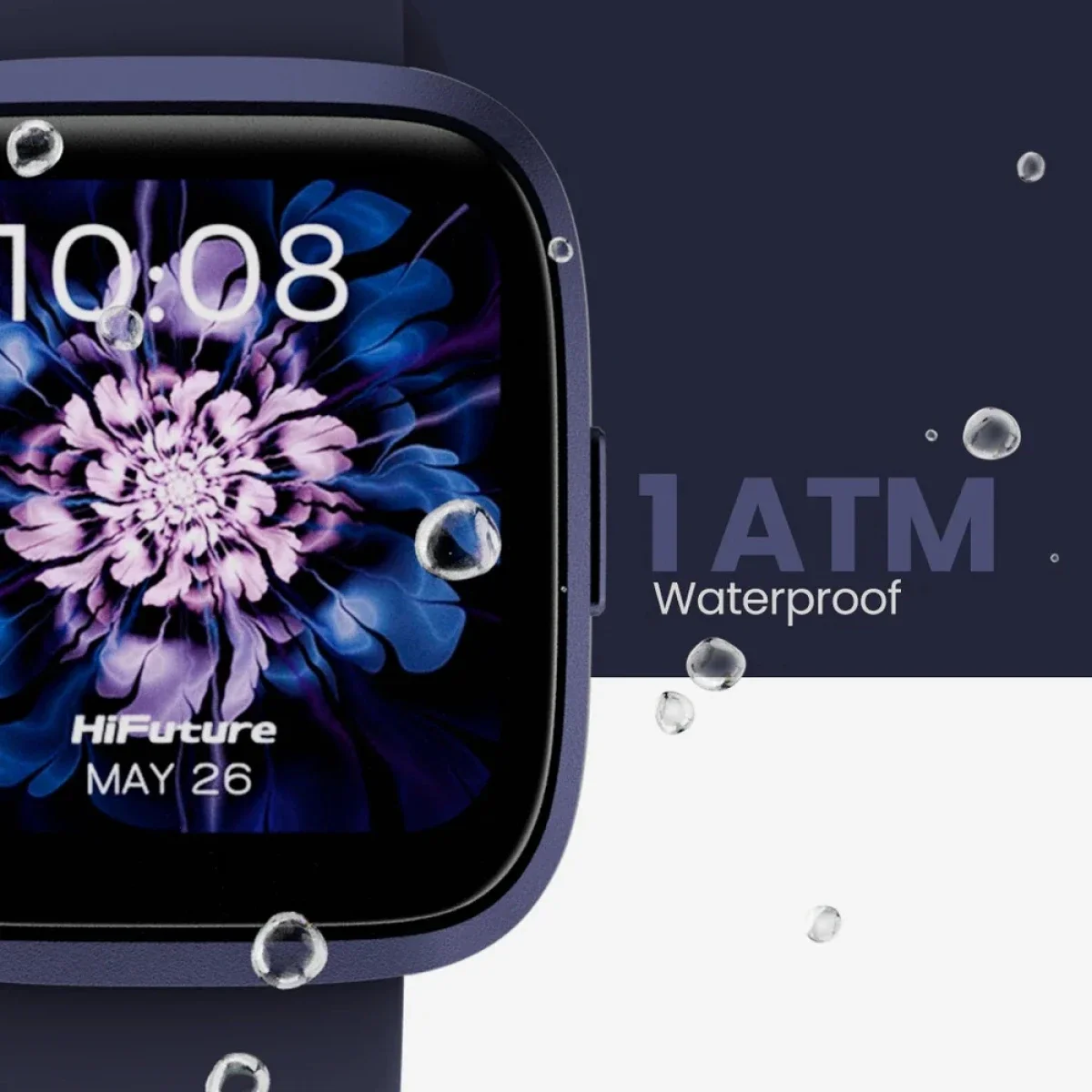 ساعة ذكية HiFuture EDGE بشاشة HD مقاس 1.72 إنش وبلوتوث 5.3 وبطارية حتى 7 أيام - أسود - Thumbnail 2