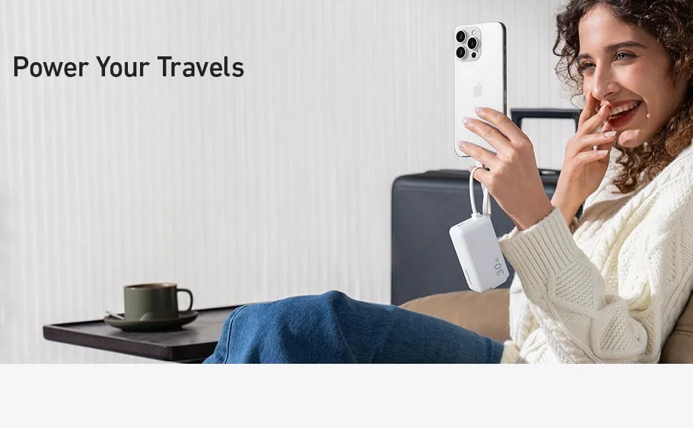 باور بانك Anker A1636H11 سعة 5000mAh 3 في 1 مع كابل USB-C مدمج وقابس AC قابل للطي وشحن 30W - أسود - Thumbnail 10