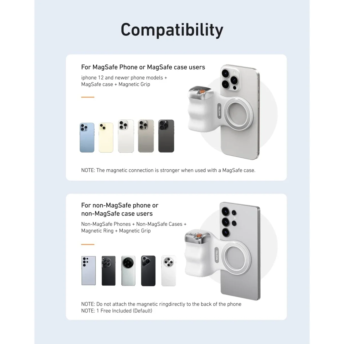 TELESIN Fun Shot Magnetic Phone Camera Grip with Wireless Shutter Remote - Image 7