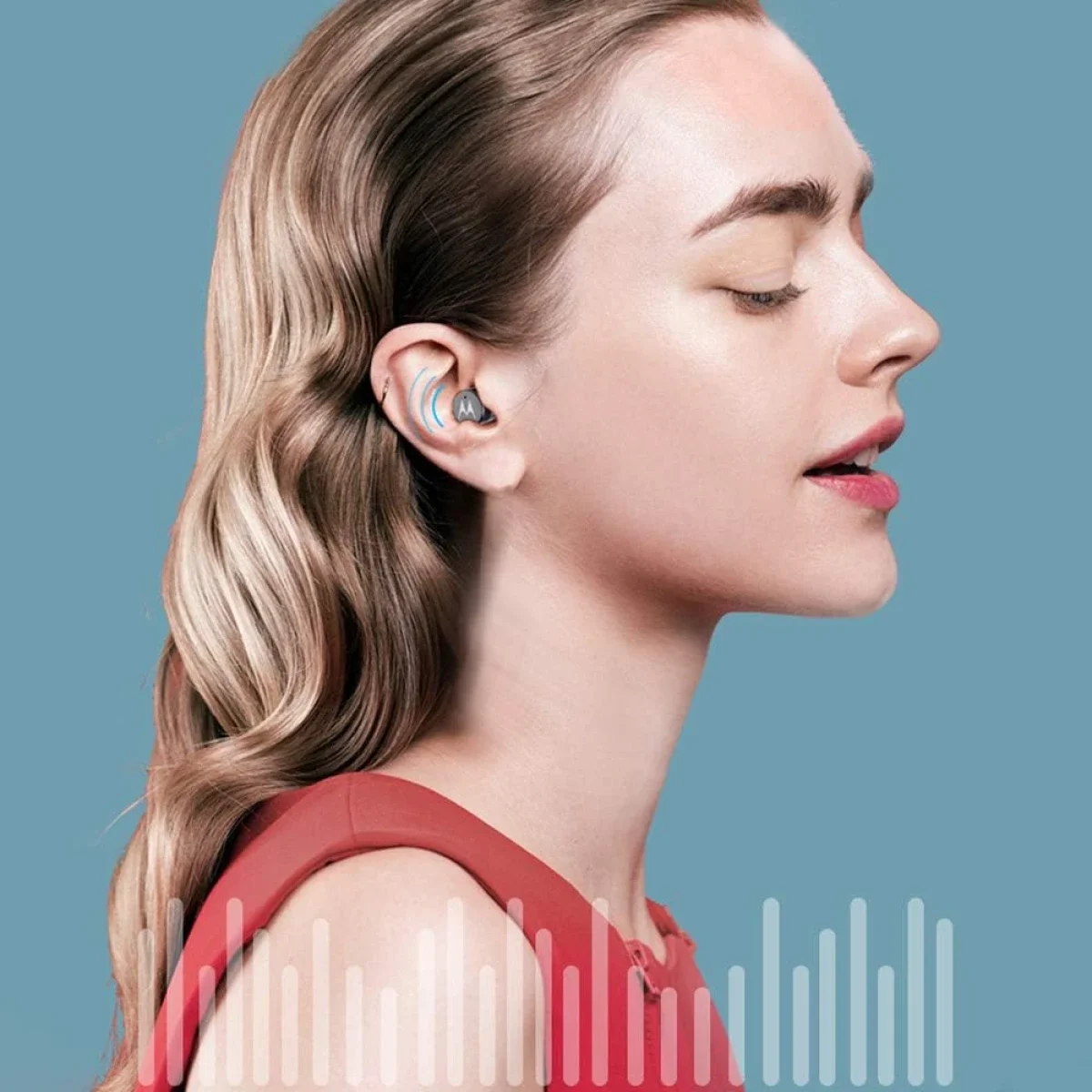سماعات أذن لاسلكية حقيقية Motorola VerveBuds 400 مع علبة شحن - أسود - Thumbnail 4