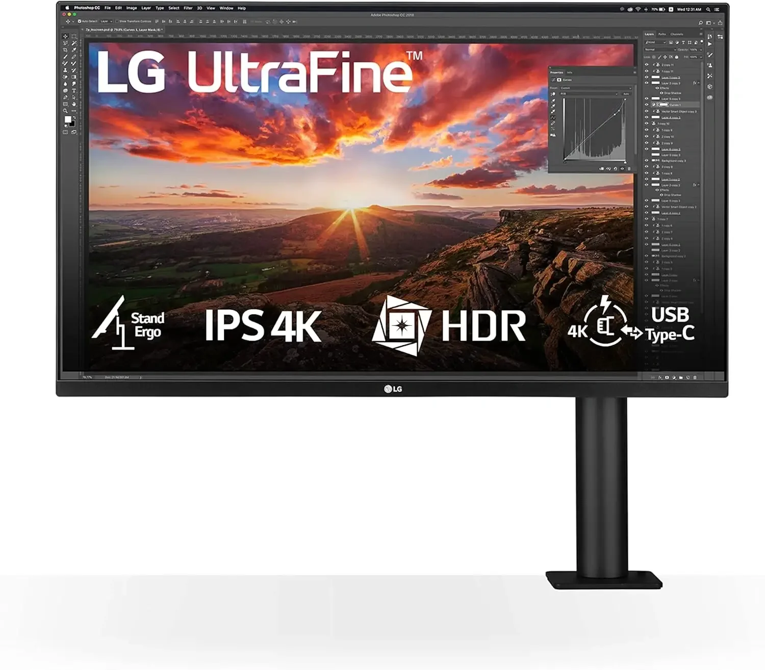 LG 32UN880K-B UltraFine Business Monitor 31.5-inch 4K UHD IPS 60Hz 5ms HDR10 - Thumbnail 2
