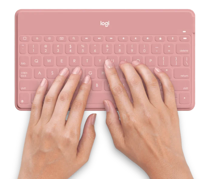 كيبورد Logitech Keys-To-Go فائق الحمل بتقنية Bluetooth لاسلكي لأجهزة Apple - وردي - Thumbnail 9