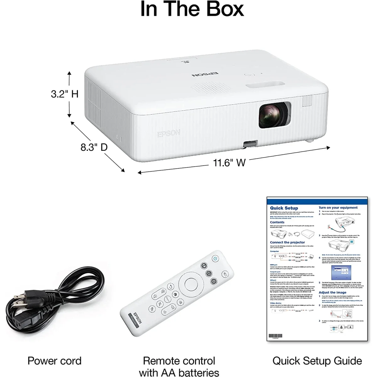 EPSON CO-W01 3LCD WXGA Projector, 3000 Lumens, 120Hz - Image 6