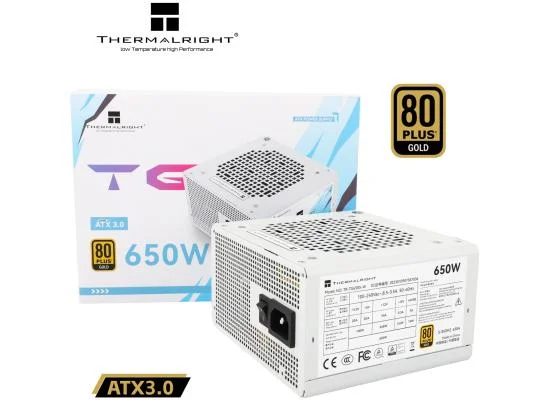 Thermalright TG-650S-W 650W 80 PLUS Gold ATX 3.0 Non-Modular Power Supply - White - Thumbnail 3