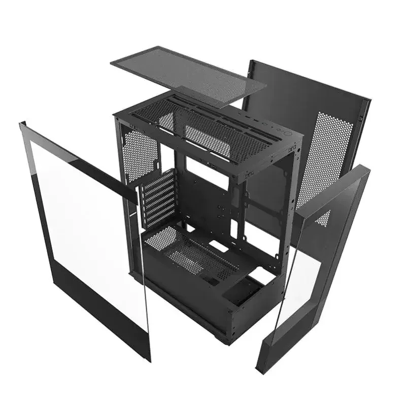صندوق كمبيوتر C03 ميد تاور مع 3 مراوح ARGB - أسود - Thumbnail 4