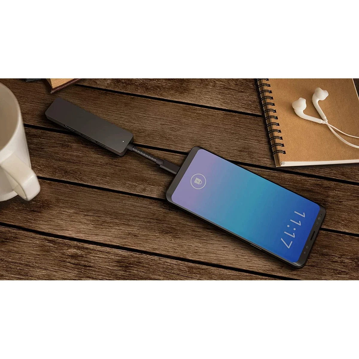 HP Elite USB-C Hub with 90W Pass-Through Charging, USB-A and HDMI - Black - Image 4
