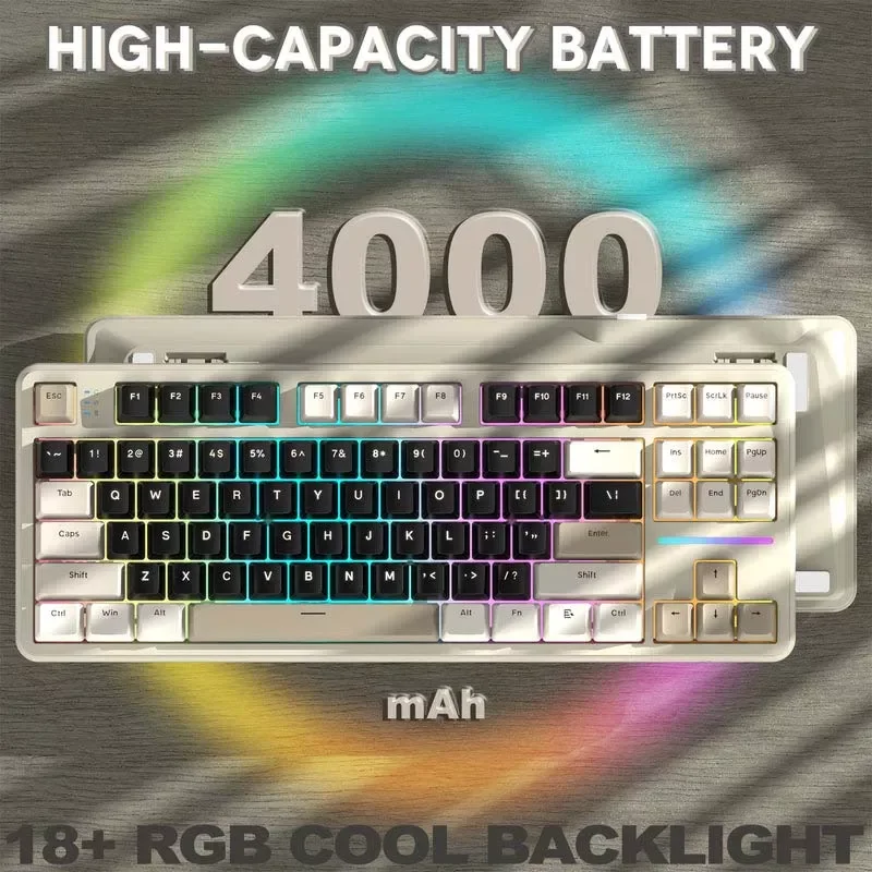 كيبورد ATTACK SHARK X87 ميكانيكي ثلاثي الاتصال بتصميم Gasket بلون Star Black وسويتش Strawberry - Image 11