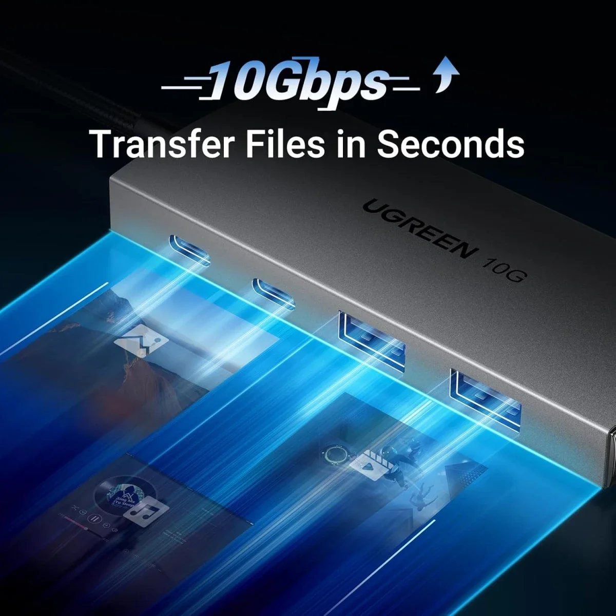 موزع USB-C Ugreen CM480 بسرعة 10Gbps و4 منافذ USB 3.2 مع 2 USB-C و2 USB-A - Image 4