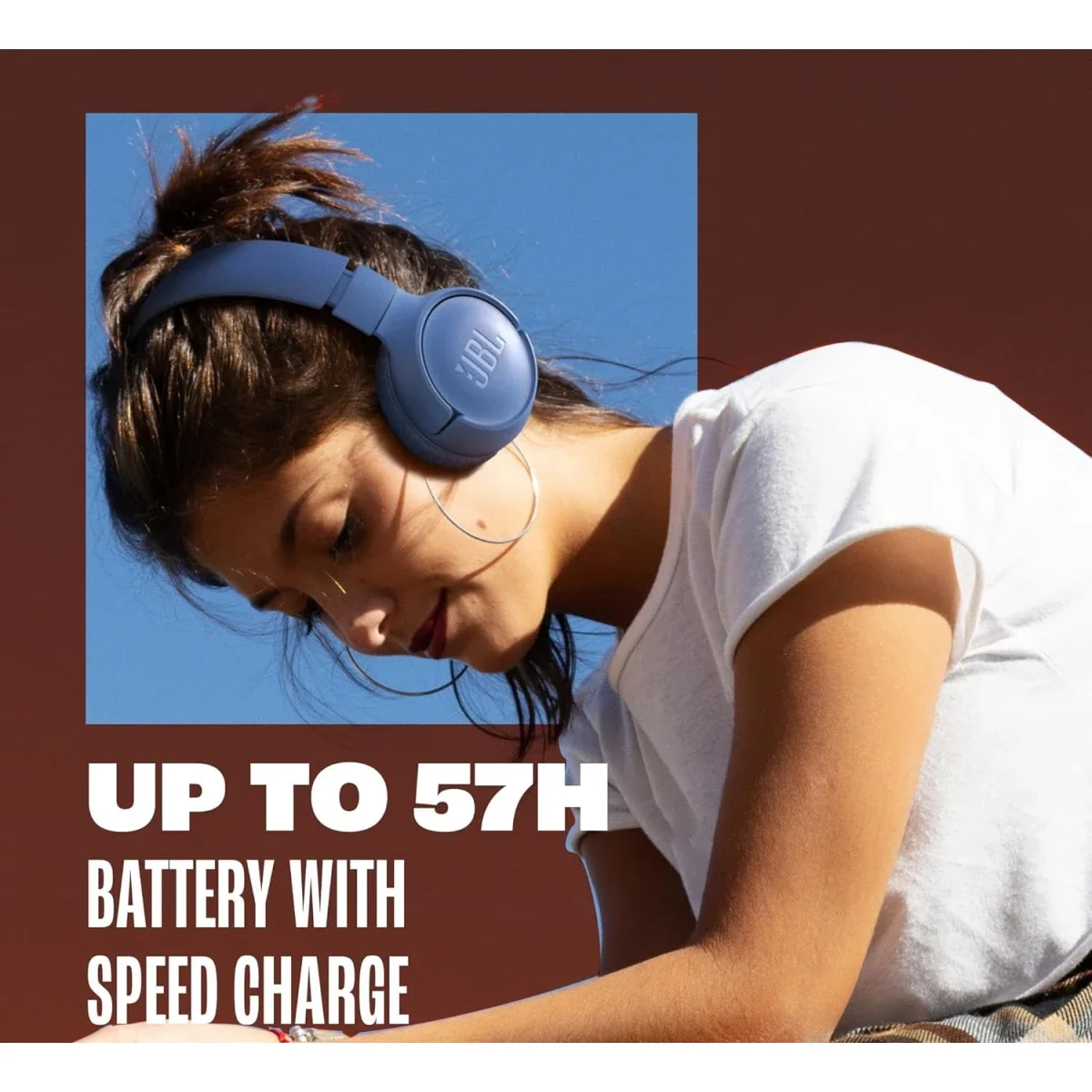 سماعات رأس فوق الأذن JBL Tune 520BT بتقنية Bluetooth 5.3، أبيض - Image 7