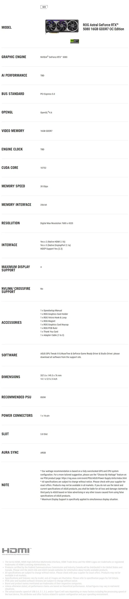 Asus ROG Astral GeForce RTX 5080 OC Edition 16GB GDDR7 PCIe 5.0 Graphics Card - Image 8