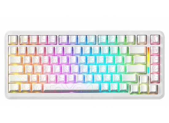 كيبورد ألعاب مغناطيسي ATTACK SHARK ثلاثي الاتصال White Contours X82 PRO HE