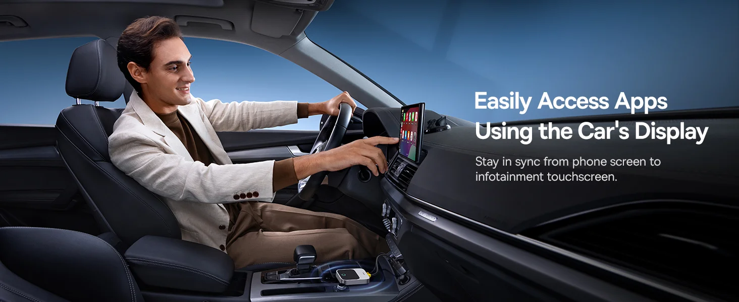 Baseus PrimeTrip Wireless CarPlay Adapter for iPhone, Grey - Thumbnail 15