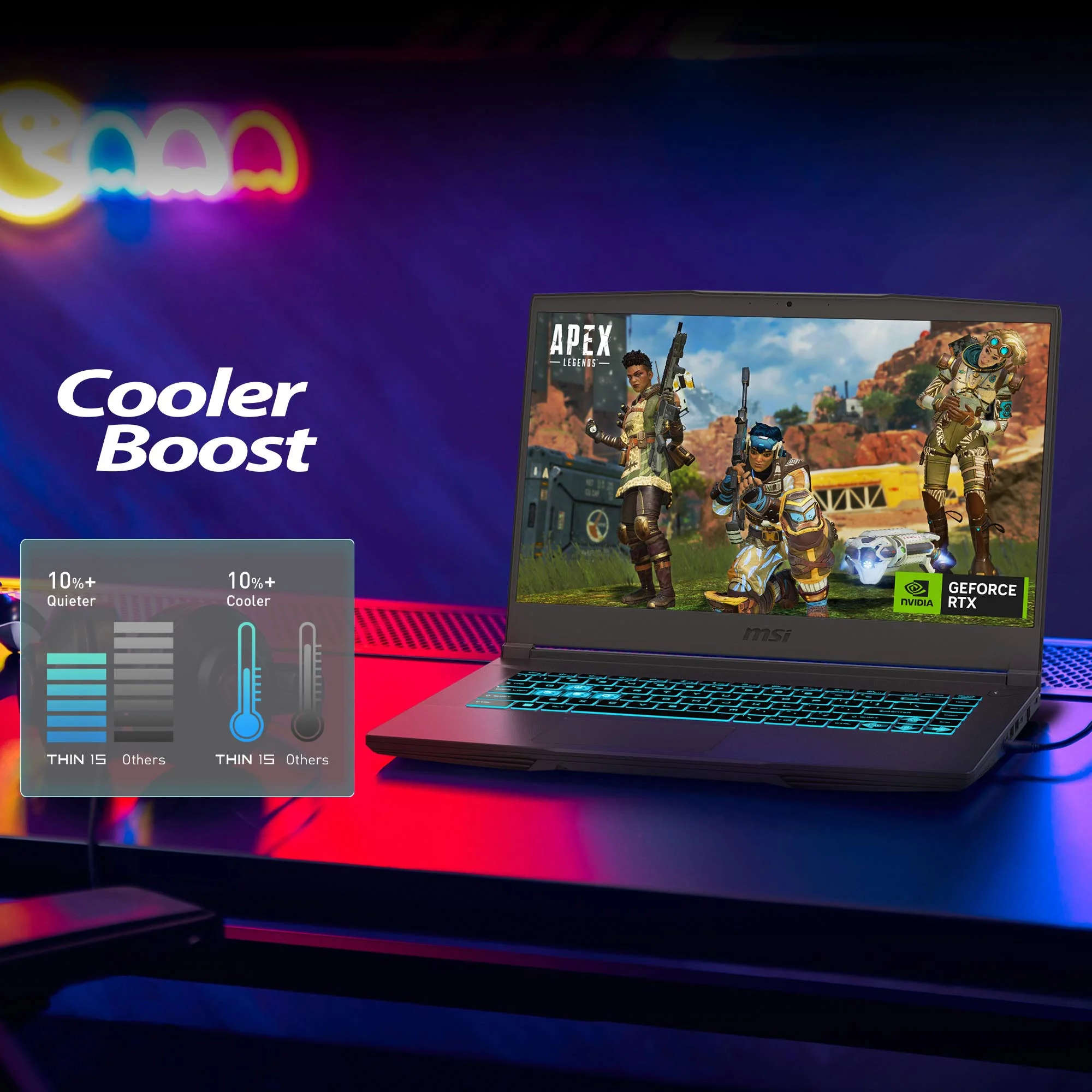 لابتوب ألعاب MSI Thin B13UC مقاس 15.6 إنش FHD 144Hz بمعالج Core i7-13620H وكرت RTX 3050 وذاكرة 16GB RAM و512GB SSD - Image 18