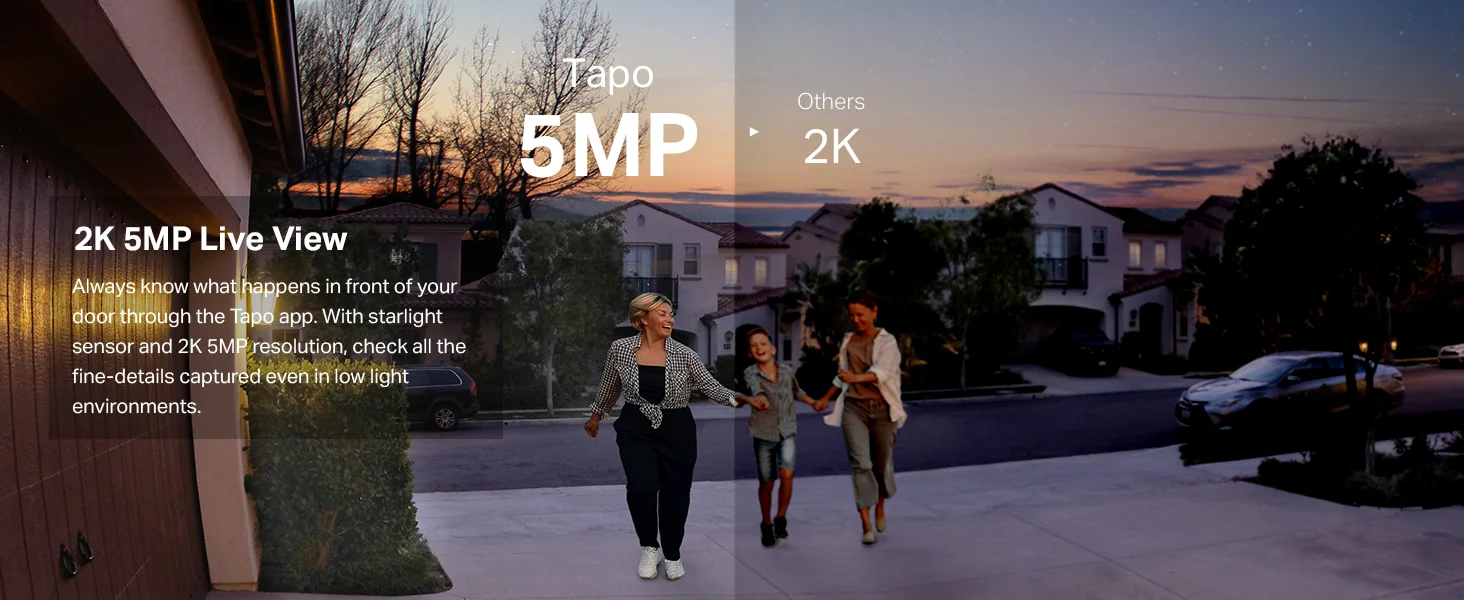 كاميرا جرس باب ذكية TP-LINK Tapo D230S1 مع جرس، 2K+ 5MP - Thumbnail 14