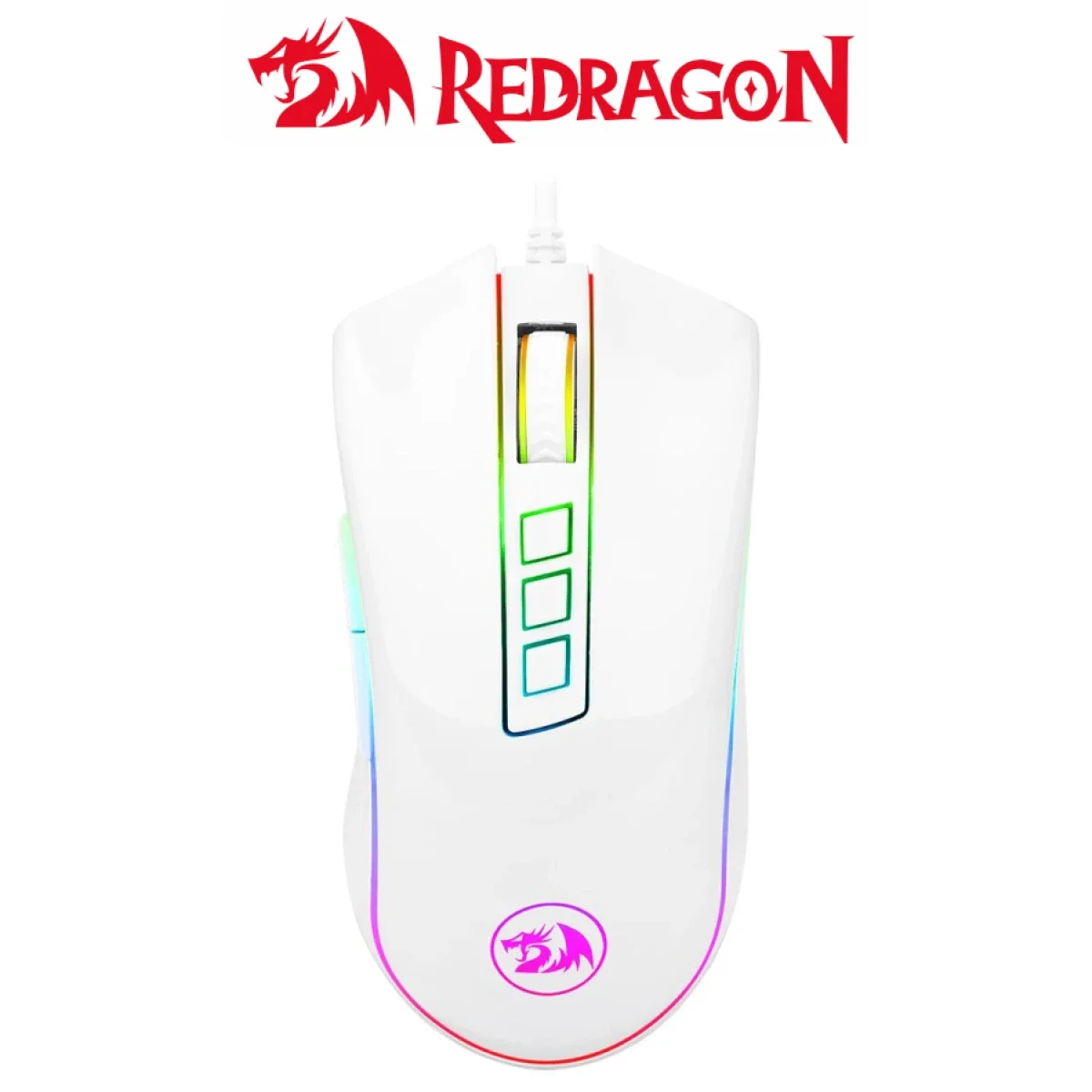 Redragon M711W Cobra Wired RGB Gaming Mouse, 10000 DPI, White