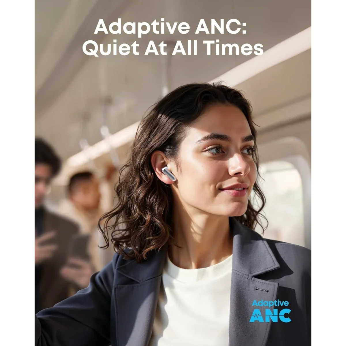 سماعات أذن Anker Soundcore P41i لاسلكية بعزل ضوضاء تكيفي مع علبة شحن 3000mAh، أبيض - Image 5