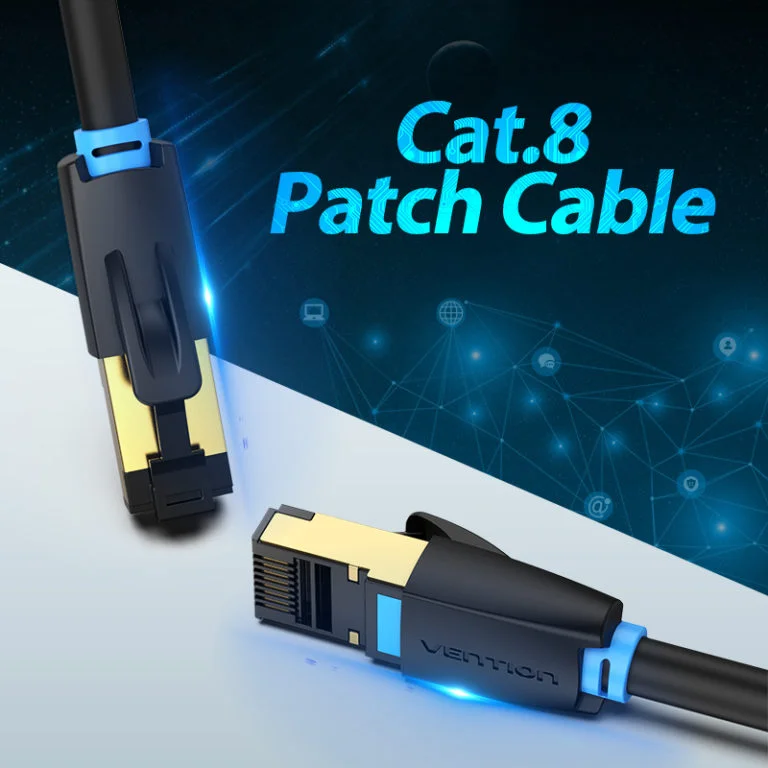 Vention IKABF Cat.8 SSTP Ethernet Patch Cable 1m – Black - Thumbnail 2