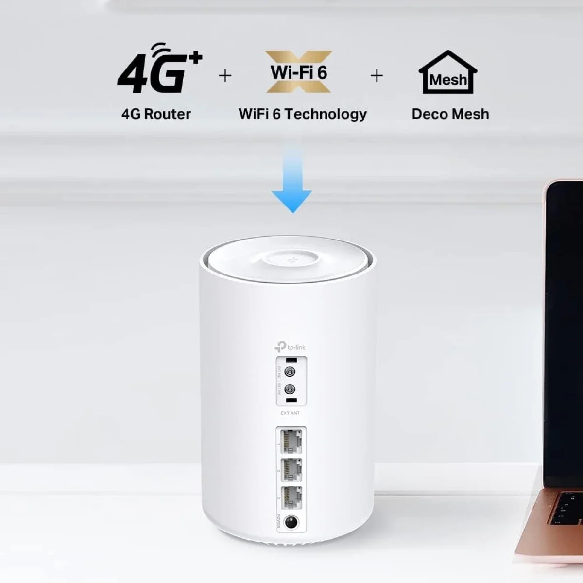 راوتر Mesh ‏4G+‏ TP-LINK Deco X10-4G Wi‑Fi 6 AX1500 مع منفذ شريحة SIM - Thumbnail 6