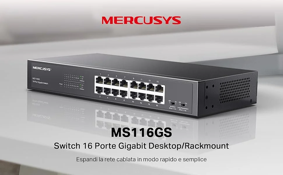 MERCUSYS MS116GS 16-Port Gigabit Unmanaged Desktop/Rackmount Switch - Image 7