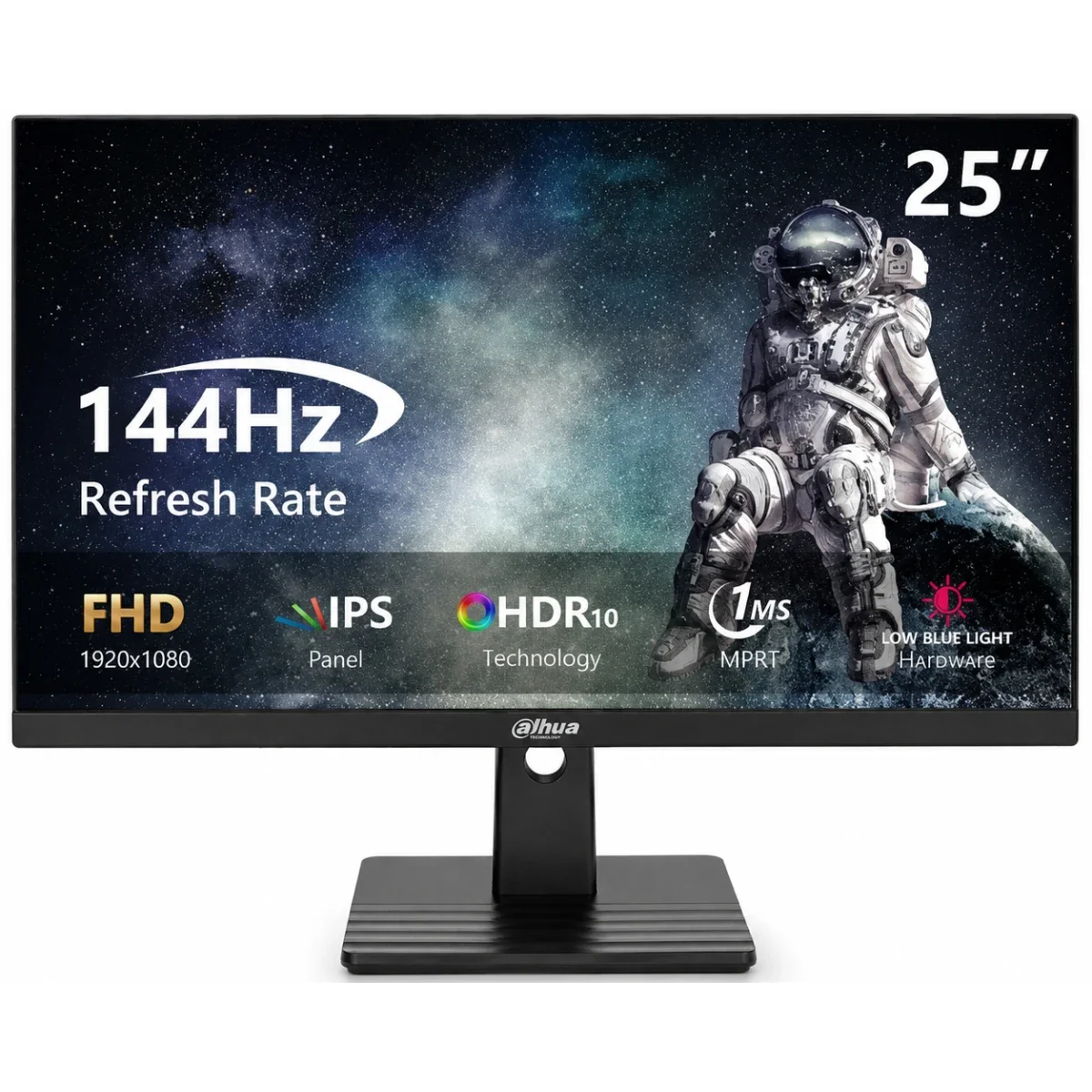 شاشة Dahua LM25-B221B مقاس 25 إنش IPS فل إتش دي، 144 هرتز، 1 مللي ثانية، أسود