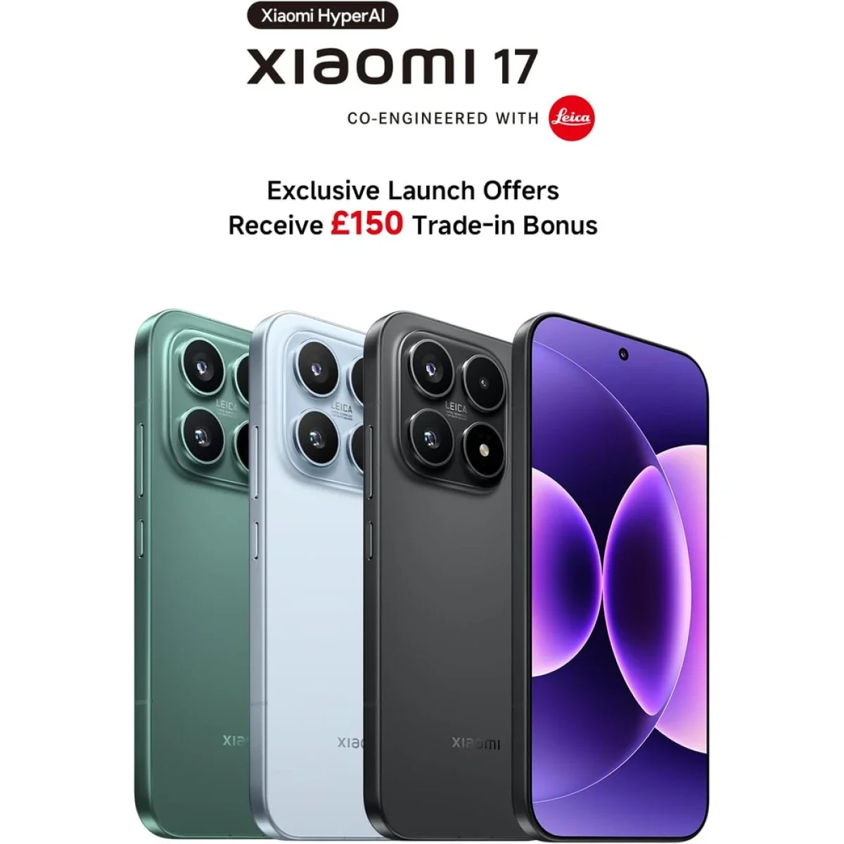 Xiaomi 17 5G 6.3-Inch 120Hz CrystalRes OLED Smartphone, 12GB RAM, 512GB, Black - Thumbnail 3
