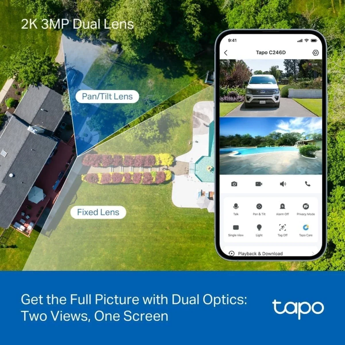 كاميرا مراقبة خارجية TP-LINK Tapo C246D بعدستين 2K 3MP مع اكتشاف ذكي - Thumbnail 2