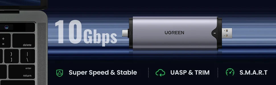 Ugreen M.2 NVMe SSD Enclosure with USB-C and USB-A, 10Gbps - Thumbnail 10
