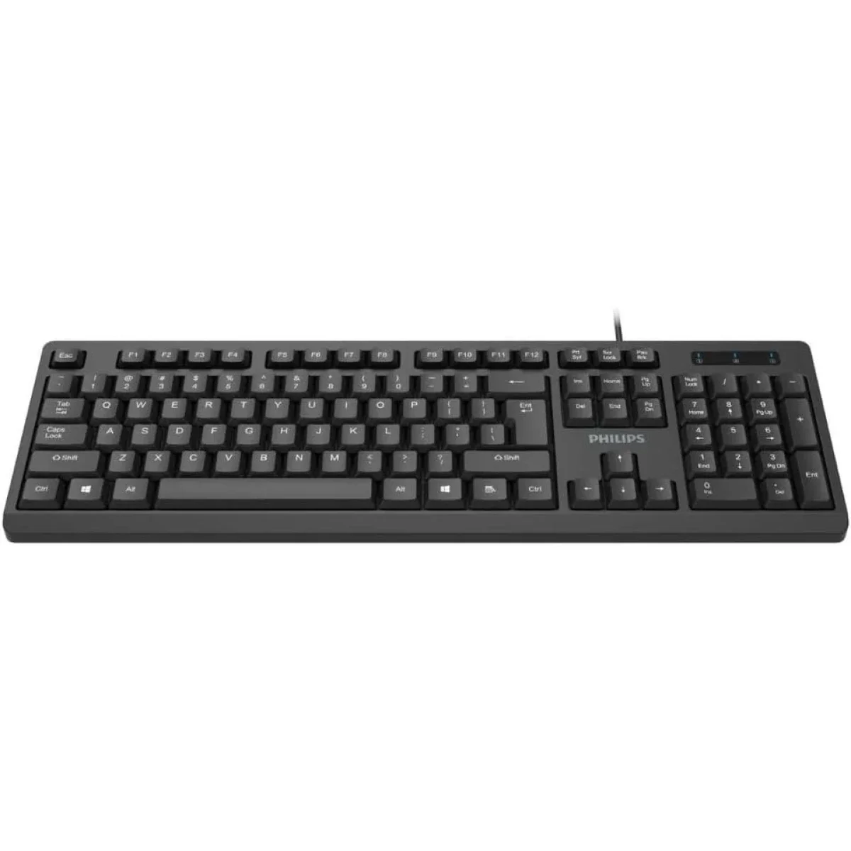 لوحة مفاتيح Philips K234 سلكية USB، 104 مفتاح مع لوحة أرقام، أسود - Image 2