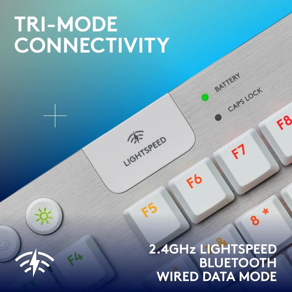 Logitech G915 X LIGHTSPEED TKL Wireless Mechanical Gaming Keyboard GL Clicky Switches White - Thumbnail 5