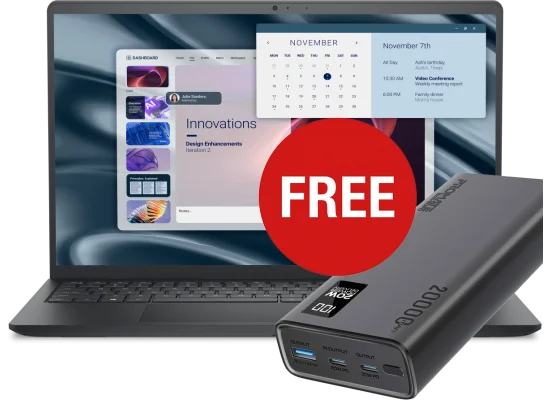 لابتوب Dell Pro 15 Essential PV15250 بمعالج Core i7-1355U وذاكرة 8GB وSSD 512GB وشاشة 15.6 إنش FHD 120Hz مع باور بانك 20000mAh - Thumbnail 6