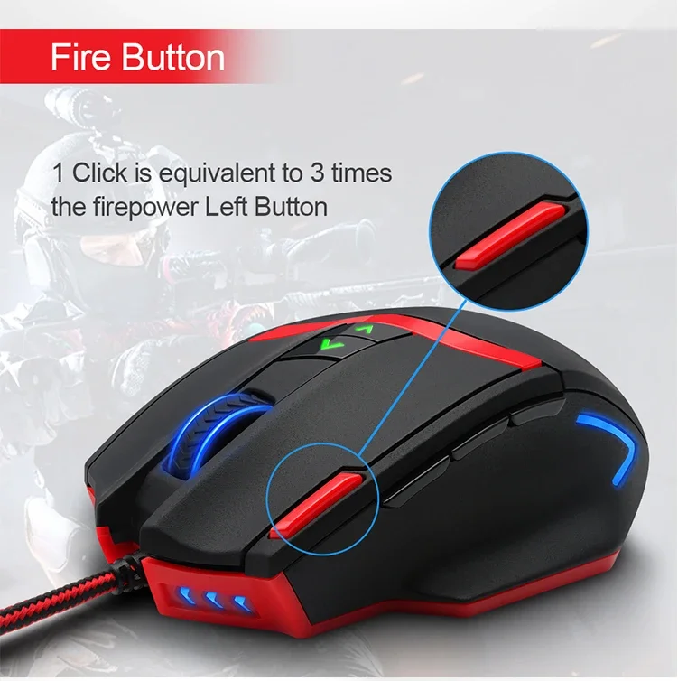 Redragon M908 Impact RGB MMO Gaming Mouse, 12 Side Buttons, 12,400 DPI - Thumbnail 5
