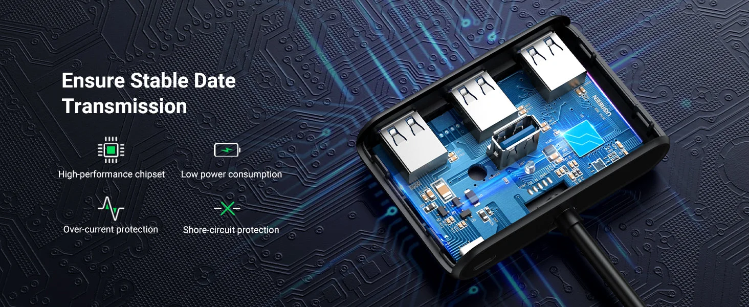 UGREEN USB 3.0 4-Port Hub with 1m Cable, 5Gbps Data Transfer - Thumbnail 6