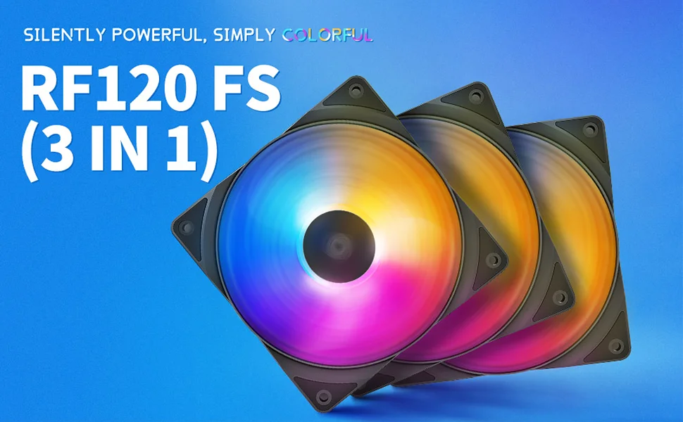 مروحة كيس DeepCool RF12 FS RGB 120mm PWM عبوة 3 قطع باللون الأسود - Image 8