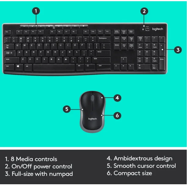لوحة مفاتيح وماوس لاسلكيان Logitech MK270 - Image 11