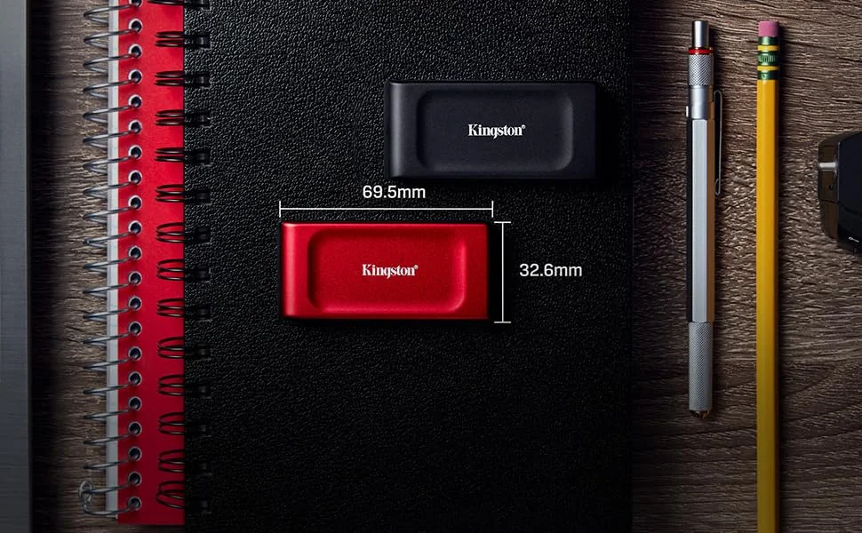 وحدة تخزين SSD خارجية Kingston XS1000 سعة 1 TB بمنفذ USB-C باللون الأحمر - Thumbnail 9
