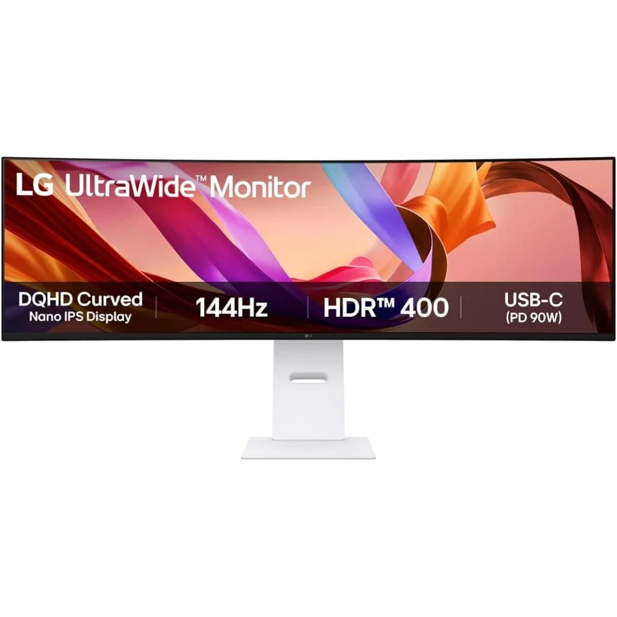 LG 49U950A-W 49-inch Nano IPS Curved Dual QHD Monitor, 144Hz, 1ms, HDR 400, White