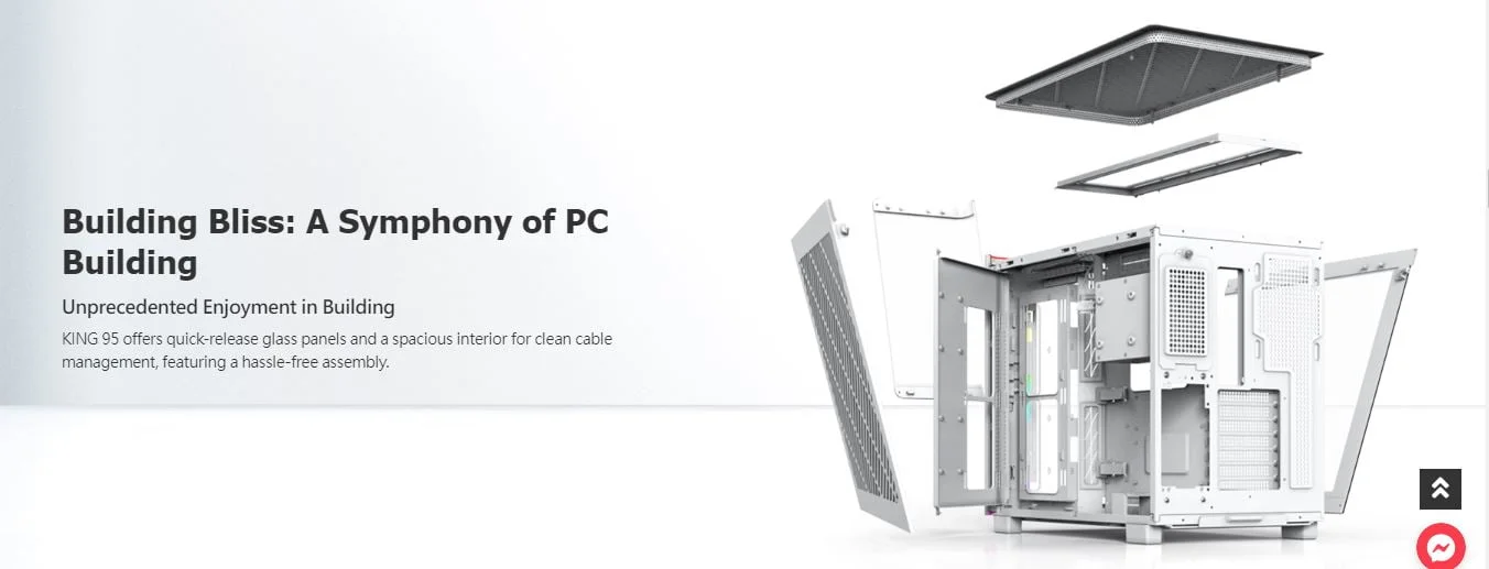 كيس كمبيوتر Montech KING 95 PRO للألعاب بحجرتين Mid-Tower – أبيض - Image 9