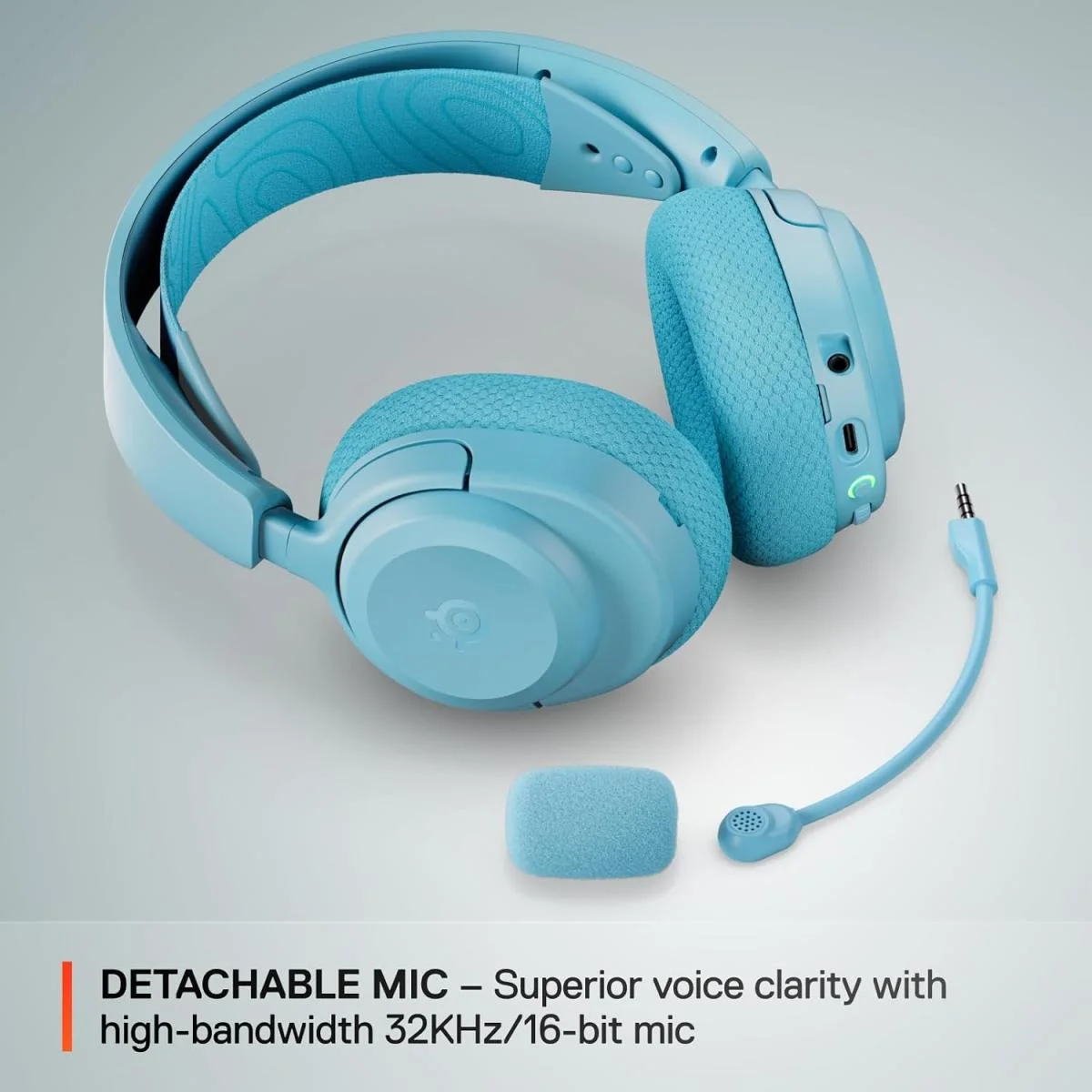 سماعة ألعاب SteelSeries Arctis Nova 3X لاسلكية بتقنية 2.4GHz وBluetooth وبطارية حتى 40 ساعة - Aqua - Thumbnail 5