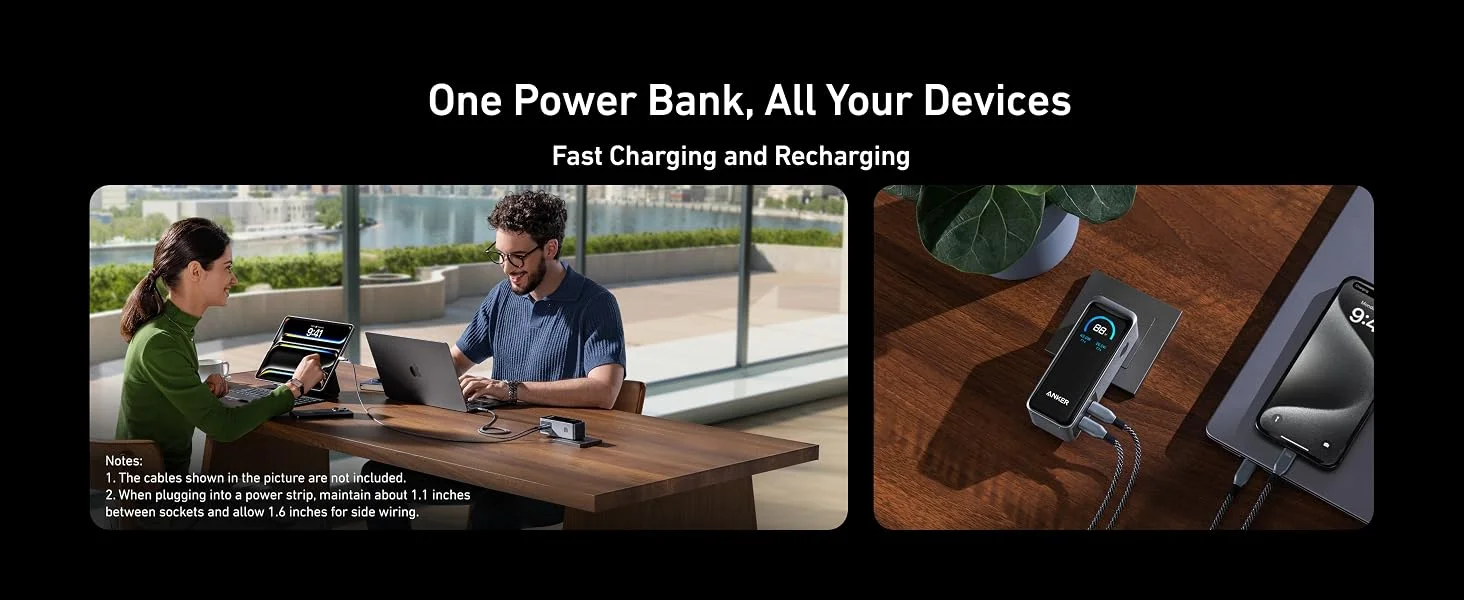 بطارية محمولة Anker Prime بسعة 9,600mAh وقدرة 65W مع قابس AC مدمج - Thumbnail 15