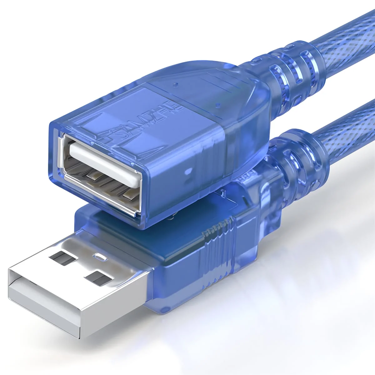 BL-903/BL-915/BL-930 USB 2.0 Male-to-Female Extension Cable, 5m, Transparent Blue - Thumbnail 3