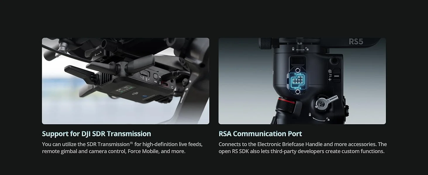 مثبت كاميرا DJI RS 5 كومبو مع وحدة تتبع بالذكاء الاصطناعي ومقبض حقيبة، أسود - Image 21