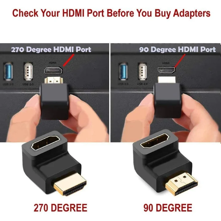 محول GLINK HDMI بزاوية 90 درجة أنثى إلى ذكر – من أفقي إلى عمودي - Image 2
