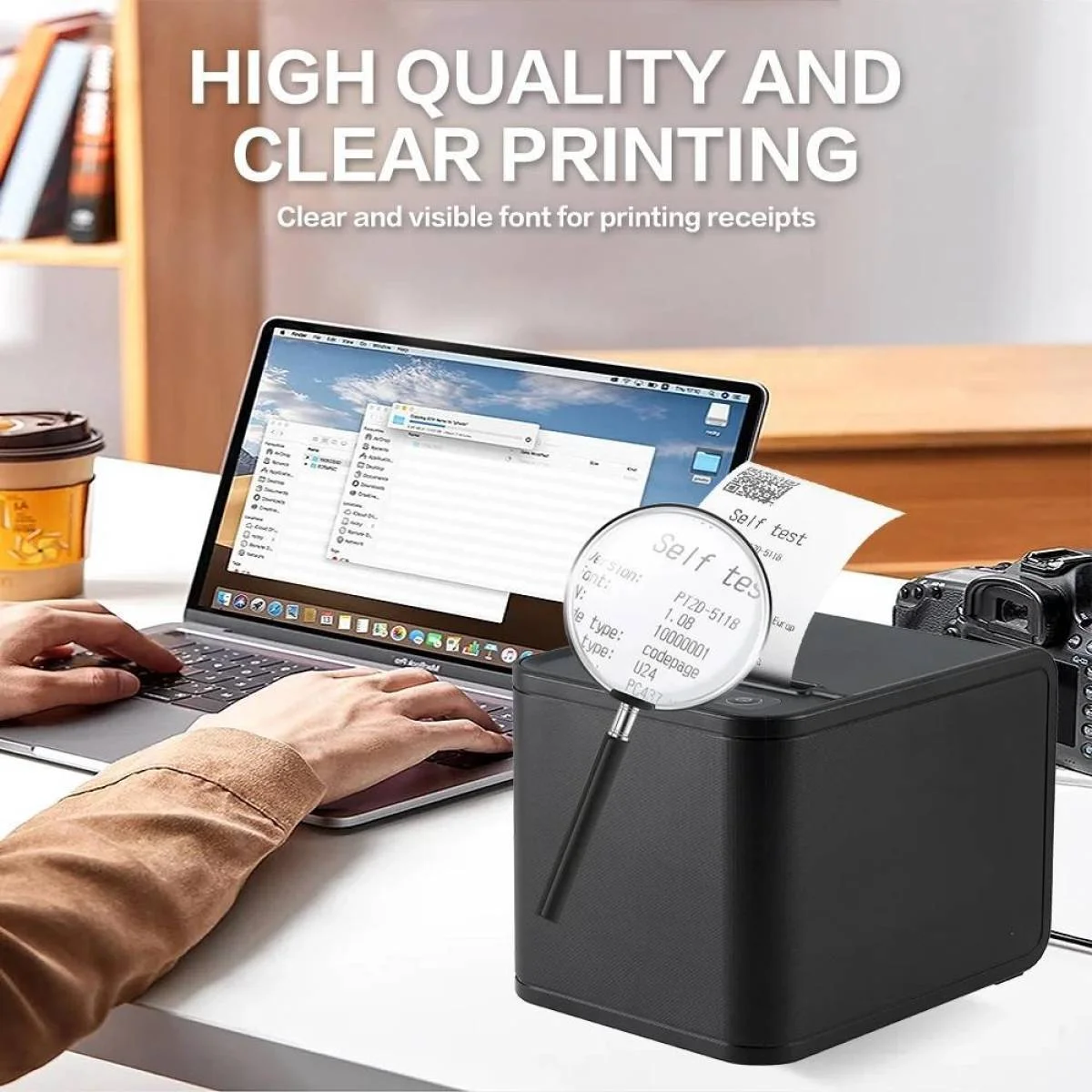 طابعة فواتير حرارية مكتبية Xprinter XP-80T مقاس 80mm بنظام POS مع USB وLAN - Image 3