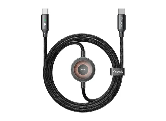 Mcdodo CA-2580 2-in-1 USB-C to USB-C Cable with Apple Watch Charger, 60W, 1.5m, Black - Thumbnail 5