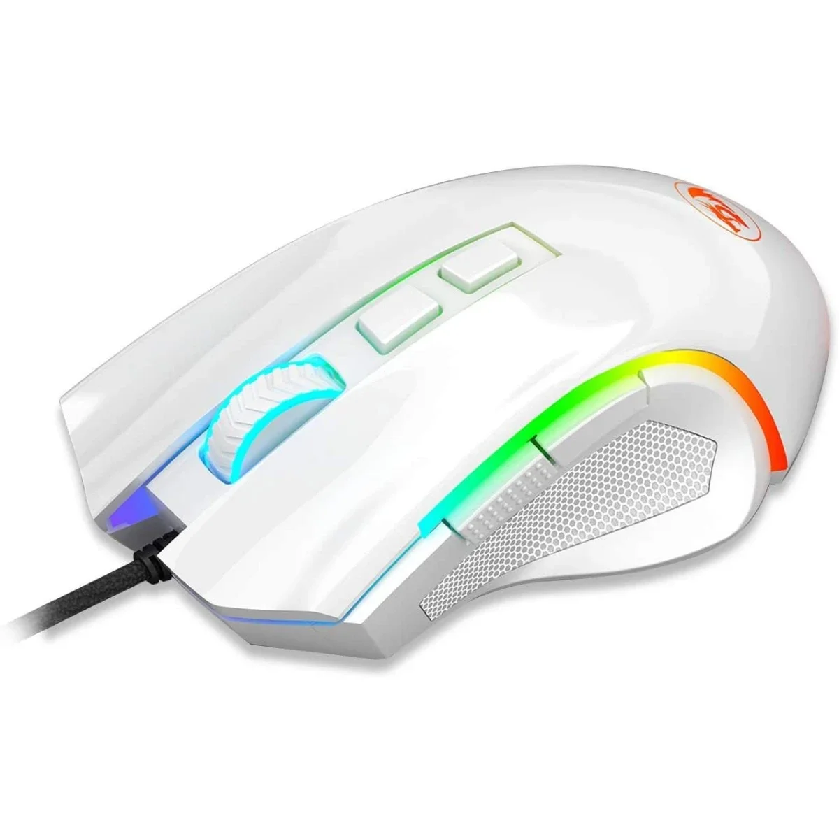 Redragon Griffin M607 Wired USB Gaming Mouse, 7200 DPI, RGB, White