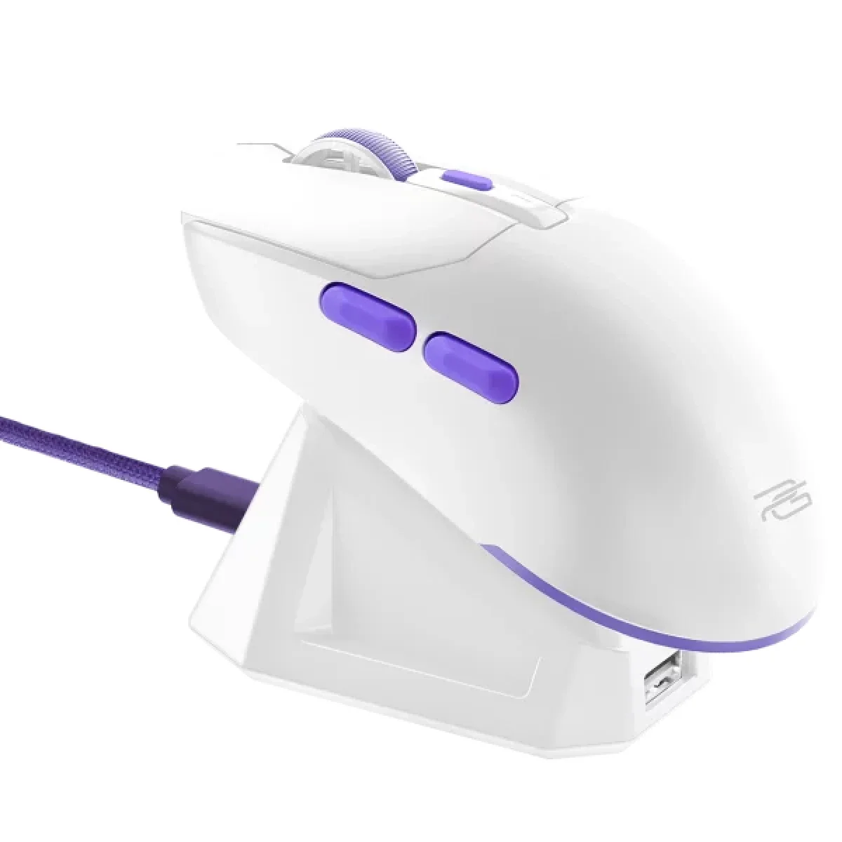 ماوس ألعاب Proove Rate Pro لاسلكي ثلاثي الوضع 26000 DPI مع قاعدة شحن أبيض WMRPCD022002 - Image 2