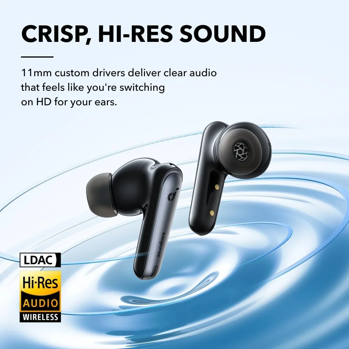 Anker Soundcore Liberty 4 NC Wireless Earbuds with Adaptive ANC, Hi-Res Sound, 50H Battery - Black - Thumbnail 2